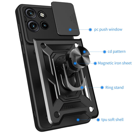 For Motorola Edge 50 Neo Sliding Camera Cover Design TPU+PC Phone Case(Red)