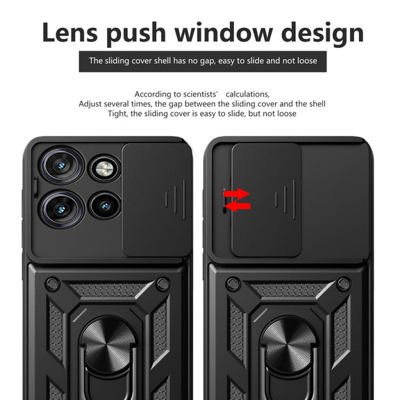 For Motorola Edge 50 Neo Sliding Camera Cover Design TPU+PC Phone Case(Red)