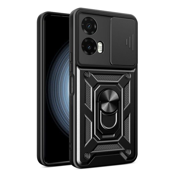 For Motorola Moto G35 5G Global Sliding Camera Cover Design TPU+PC Phone Case(Black)