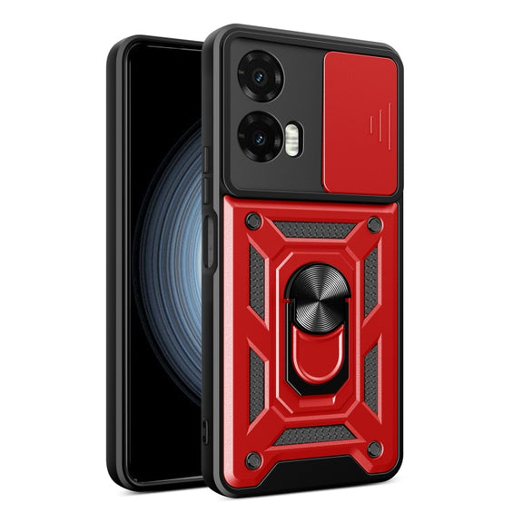 For Motorola Moto G35 5G Global Sliding Camera Cover Design TPU+PC Phone Case(Red)