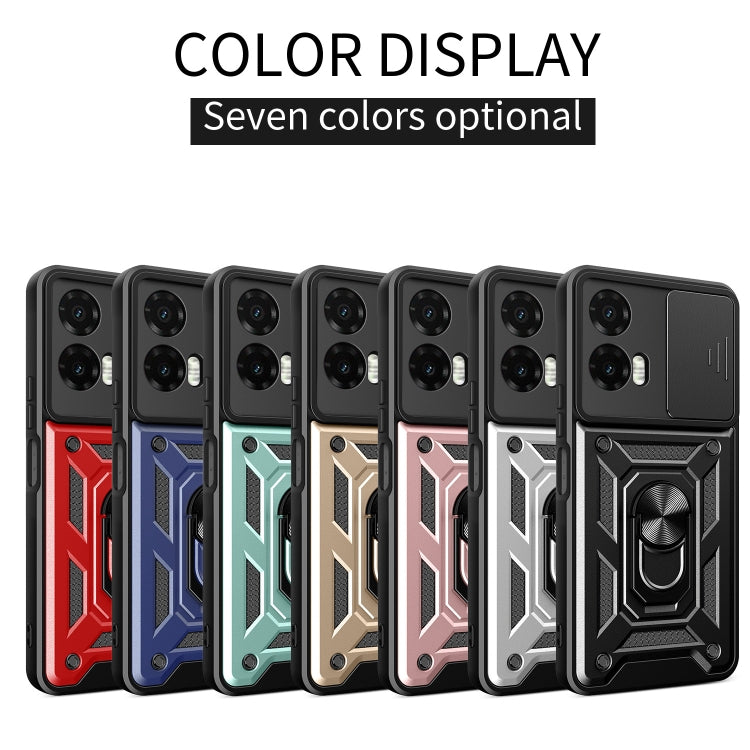 For Motorola Moto G35 5G Global Sliding Camera Cover Design TPU+PC Phone Case(Gold)