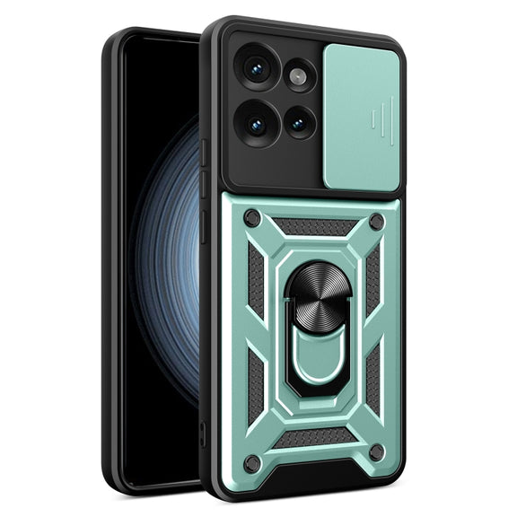 For Motorola Edge 50 5G Sliding Camera Cover Design TPU+PC Phone Case(Mint Green)