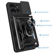 For Motorola Edge 50 5G Sliding Camera Cover Design TPU+PC Phone Case(Black)