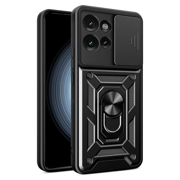 For Motorola Edge 50 5G Sliding Camera Cover Design TPU+PC Phone Case(Black)