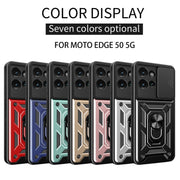 For Motorola Edge 50 5G Sliding Camera Cover Design TPU+PC Phone Case(Red)
