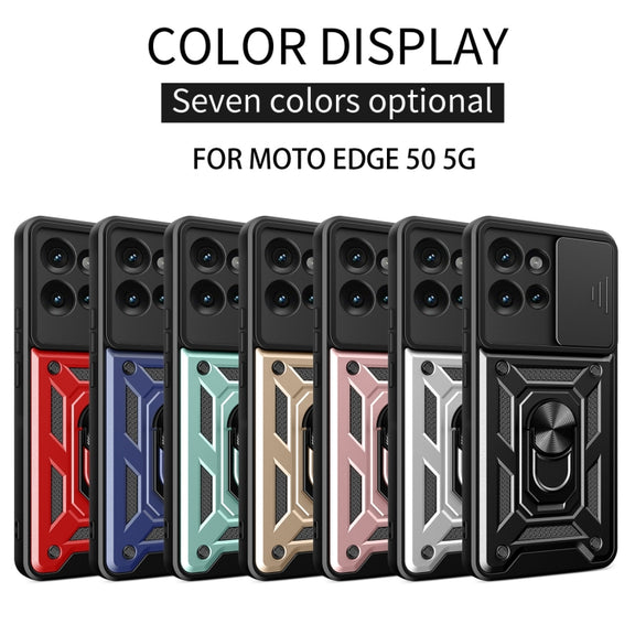 For Motorola Edge 50 5G Sliding Camera Cover Design TPU+PC Phone Case(Red)