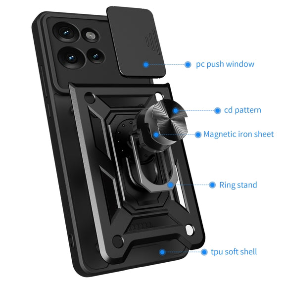 For Motorola Edge 50 5G Sliding Camera Cover Design TPU+PC Phone Case(Red)