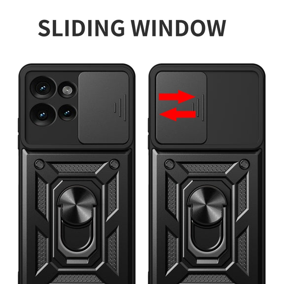 For Motorola Edge 50 5G Sliding Camera Cover Design TPU+PC Phone Case(Red)