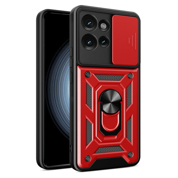 For Motorola Edge 50 5G Sliding Camera Cover Design TPU+PC Phone Case(Red)
