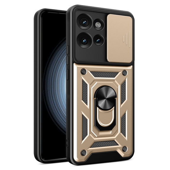 For Motorola Edge 50 5G Sliding Camera Cover Design TPU+PC Phone Case(Gold)