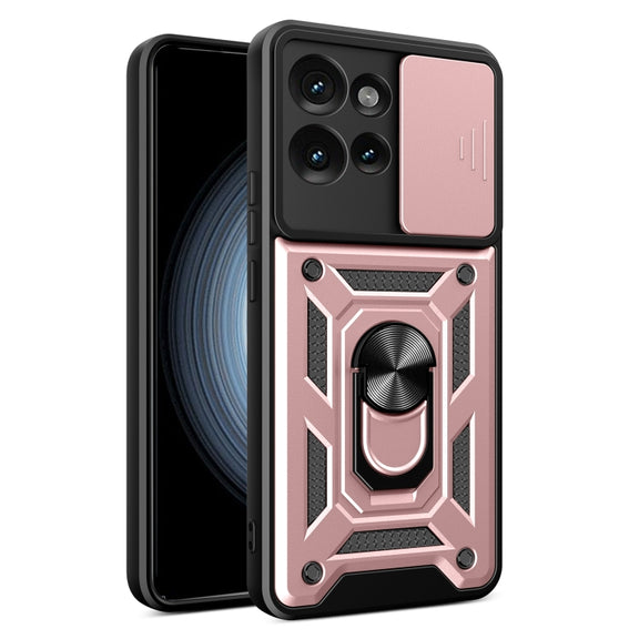 For Motorola Edge 50 5G Sliding Camera Cover Design TPU+PC Phone Case(Rose Gold)
