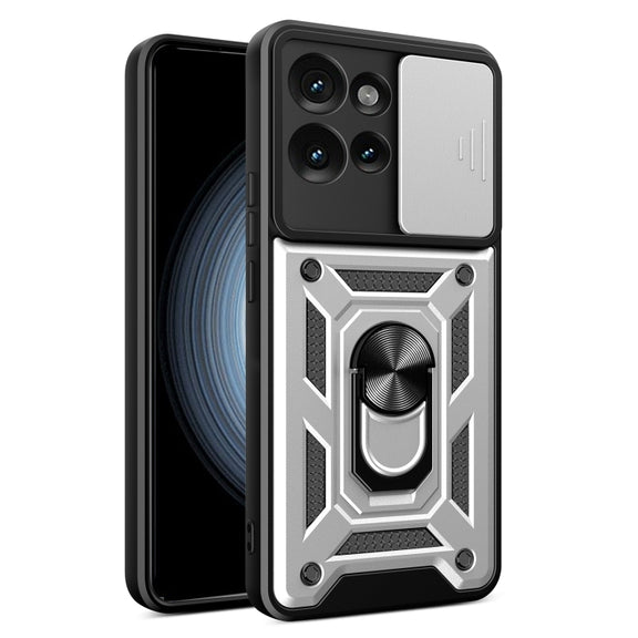 For Motorola Edge 50 5G Sliding Camera Cover Design TPU+PC Phone Case(Silver)