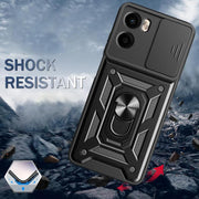For Motorola Moto G05 Sliding Camera Cover Design TPU+PC Phone Case(Black)