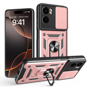 For Motorola Moto G05 Sliding Camera Cover Design TPU+PC Phone Case(Rose Gold)