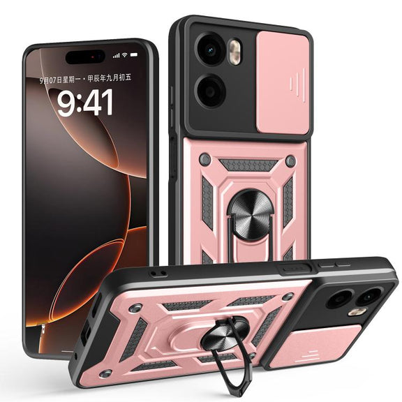 For Motorola Moto G05 Sliding Camera Cover Design TPU+PC Phone Case(Rose Gold)