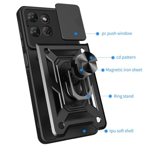 For Motorola Moto G Power 2025 Sliding Camera Cover Design TPU+PC Phone Case(Black)