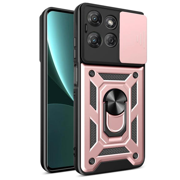 For Motorola Moto G Power 2025 Sliding Camera Cover Design TPU+PC Phone Case(Rose Gold)