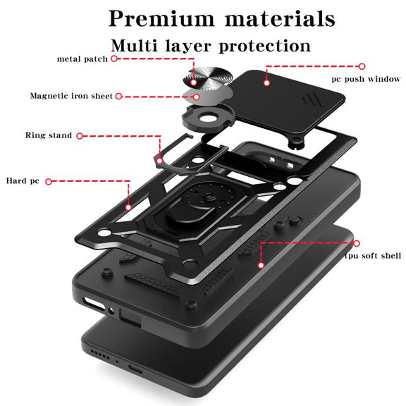For Motorola Edge 60 Fusion Sliding Camera Cover Design TPU+PC Phone Case(Blue)