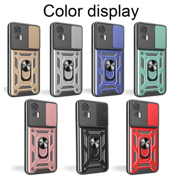 For Motorola Edge 30 Neo Sliding Camera Cover Design TPU+PC Phone Case(Red)