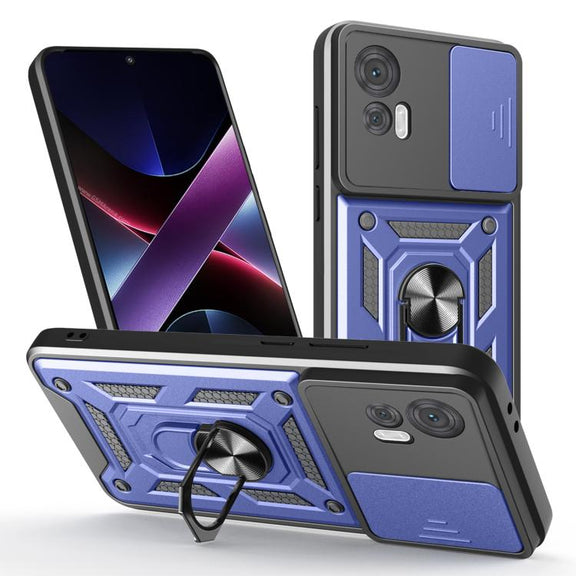 For Motorola Edge 30 Neo Sliding Camera Cover Design TPU+PC Phone Case(Blue)
