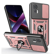 For Motorola Edge 30 Neo Sliding Camera Cover Design TPU+PC Phone Case(Rose Gold)