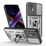 For Motorola Edge 30 Neo Sliding Camera Cover Design TPU+PC Phone Case(Silver)