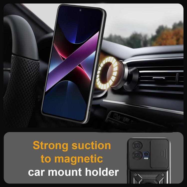 For Motorola Edge 30 Fusion Sliding Camera Cover Design TPU+PC Phone Case(Black)
