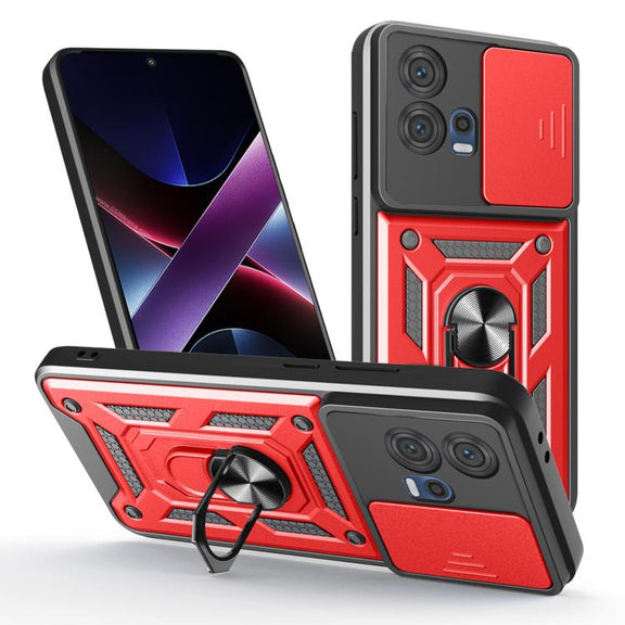 For Motorola Edge 30 Fusion Sliding Camera Cover Design TPU+PC Phone Case(Red)