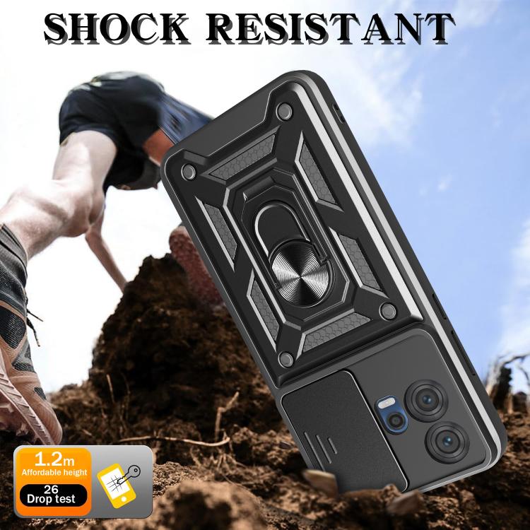 For Motorola Edge 30 Fusion Sliding Camera Cover Design TPU+PC Phone Case(Rose Gold)