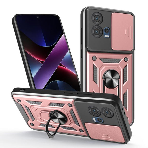For Motorola Edge 30 Fusion Sliding Camera Cover Design TPU+PC Phone Case(Rose Gold)