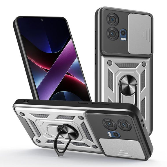 For Motorola Edge 30 Fusion Sliding Camera Cover Design TPU+PC Phone Case(Silver)