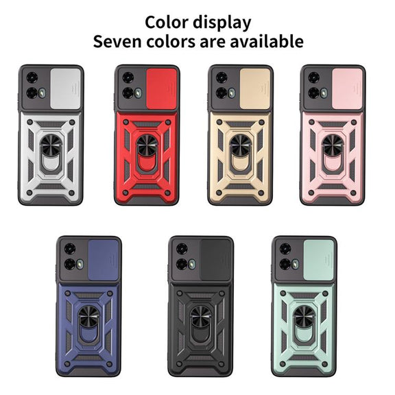 For Motorola Moto G 5G 2024 Sliding Camera Cover Design TPU+PC Phone Case(Black)