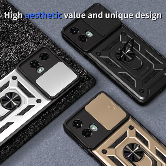 For Motorola Moto G 5G 2024 Sliding Camera Cover Design TPU+PC Phone Case(Black)