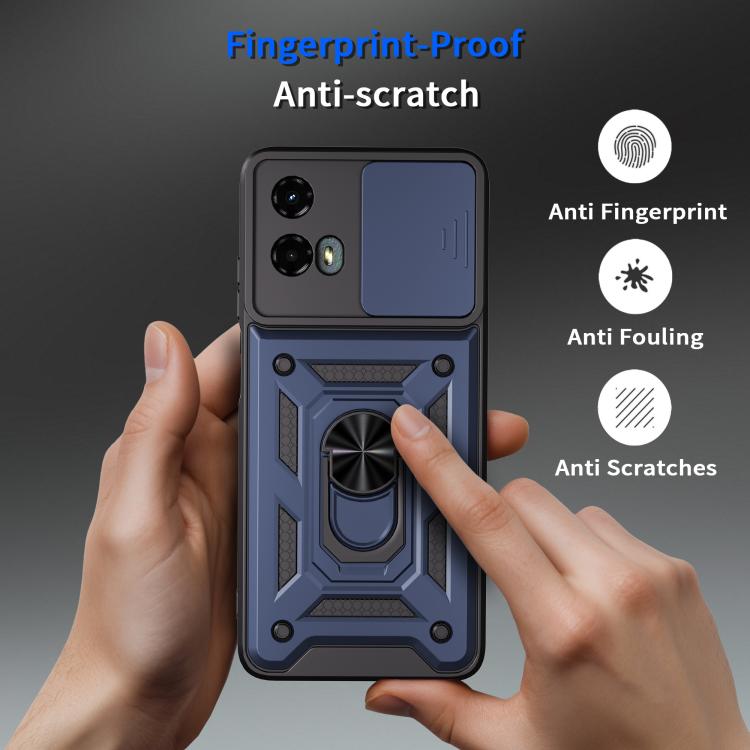 For Motorola Moto G 5G 2024 Sliding Camera Cover Design TPU+PC Phone Case(Black)