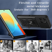 For Motorola Moto G56 5G Sliding Camera Cover Design TPU+PC Phone Case(Black)