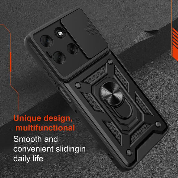 For Motorola Moto G56 5G Sliding Camera Cover Design TPU+PC Phone Case(Black)