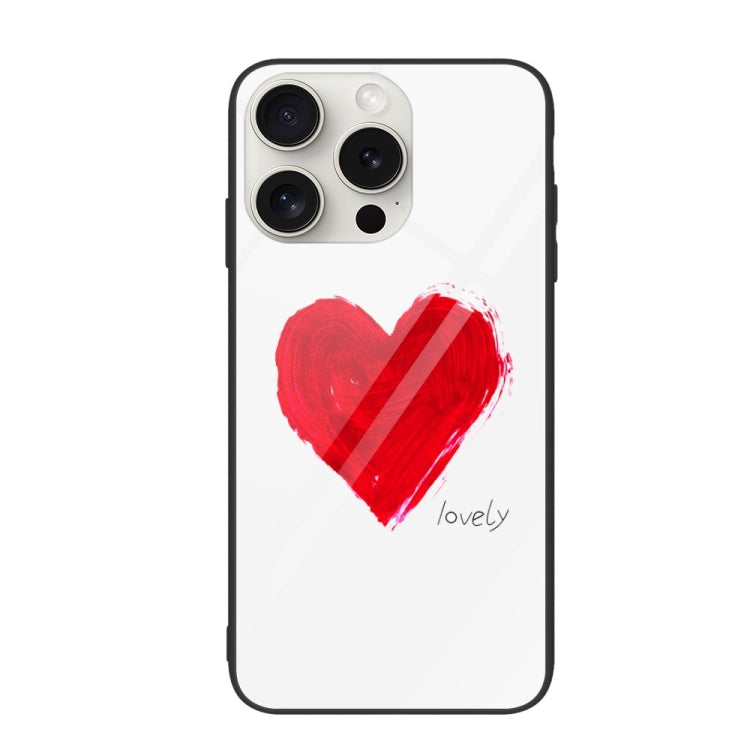 For iPhone 16 Pro Max Colorful Painted Glass Phone Case(Love) - iPhone 16 Pro Max Cases by PMC TechLife | Online Shopping South Africa | PMC TechLife | Buy Now Pay Later Mobicred