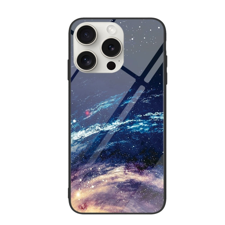 For iPhone 16 Pro Max Colorful Painted Glass Phone Case(Starry Sky) - iPhone 16 Pro Max Cases by PMC TechLife | Online Shopping South Africa | PMC TechLife | Buy Now Pay Later Mobicred
