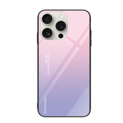 For iPhone 16 Pro Colorful Painted Glass Phone Case(Purple Sky)