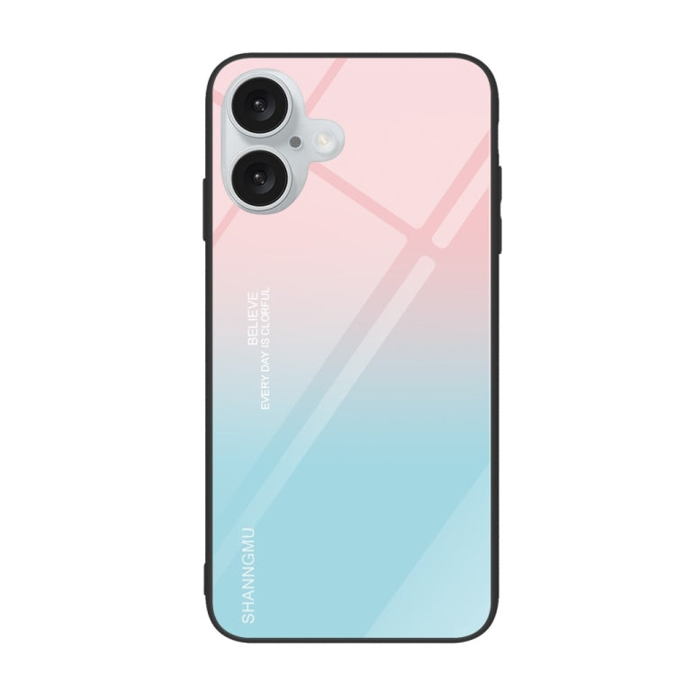 For iPhone 16 Plus Colorful Painted Glass Phone Case(Blue Sky) - iPhone 16 Plus Cases by PMC TechLife | Online Shopping South Africa | PMC TechLife | Buy Now Pay Later Mobicred