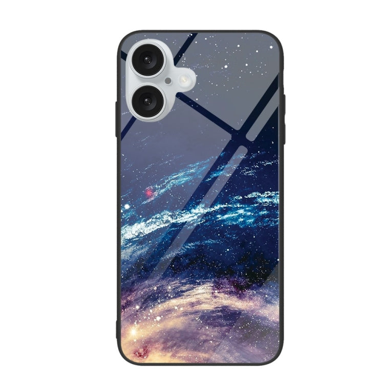 For iPhone 16 Plus Colorful Painted Glass Phone Case(Starry Sky) - iPhone 16 Plus Cases by PMC TechLife | Online Shopping South Africa | PMC TechLife | Buy Now Pay Later Mobicred