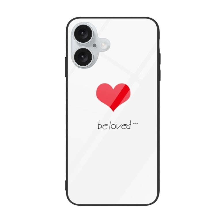 For iPhone 16 Colorful Painted Glass Phone Case(Red Heart) - iPhone 16 Cases by PMC TechLife | Online Shopping South Africa | PMC TechLife | Buy Now Pay Later Mobicred