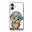 For iPhone 16 Colorful Painted Glass Phone Case(Owl) - iPhone 16 Cases by PMC TechLife | Online Shopping South Africa | PMC TechLife | Buy Now Pay Later Mobicred