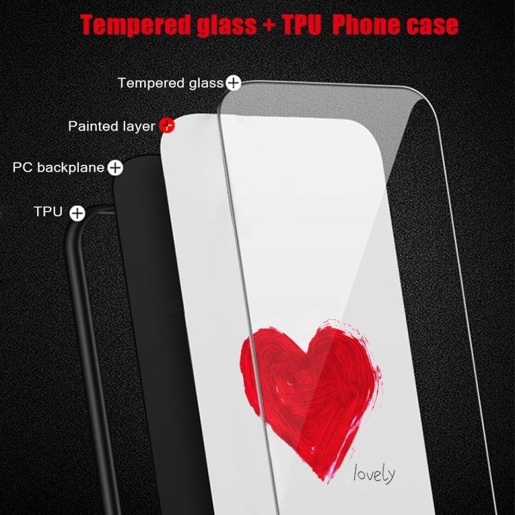 For iPhone 16 Pro Max Colorful Painted Glass Phone Case(Red Heart) - iPhone 16 Pro Max Cases by PMC TechLife | Online Shopping South Africa | PMC TechLife | Buy Now Pay Later Mobicred