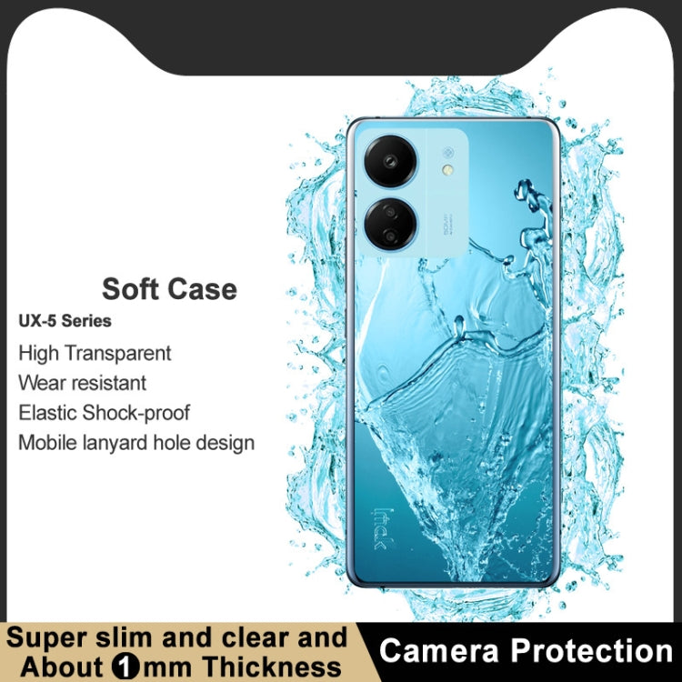 For Xiaomi Redmi 13C 4G / Poco C65 4G imak UX-5 Series Transparent Shockproof TPU Protective Case(Transparent) - 13C Cases by imak | Online Shopping South Africa | PMC TechLife | Buy Now Pay Later Mobicred