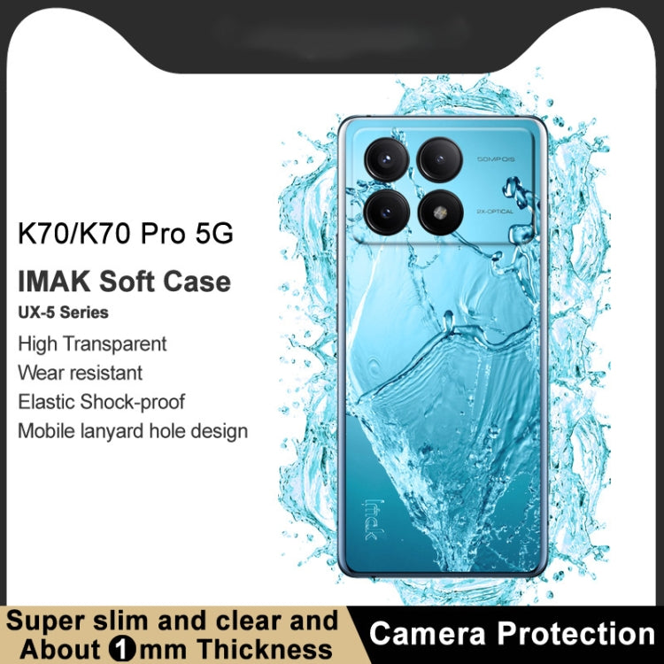 For Xiaomi Redmi K70 5G/K70 Pro 5G imak UX-5 Series Transparent Shockproof TPU Protective Case(Transparent) - K70 Pro Cases by imak | Online Shopping South Africa | PMC TechLife | Buy Now Pay Later Mobicred