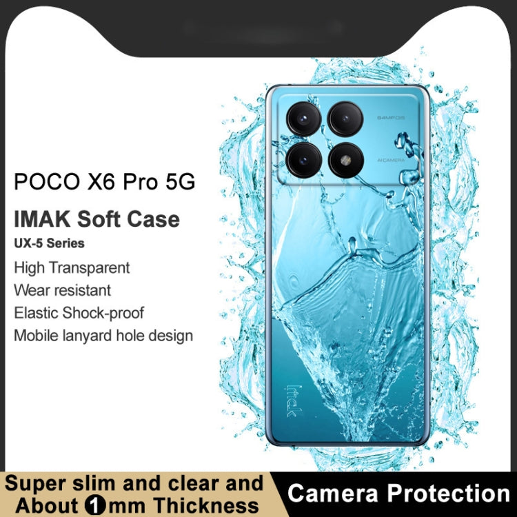 For Xiaomi Poco X6 Pro 5G/Redmi K70E 5G imak UX-5 Series Transparent Shockproof TPU Protective Case(Transparent) - K70E Cases by imak | Online Shopping South Africa | PMC TechLife | Buy Now Pay Later Mobicred