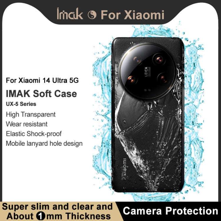 For Xiaomi 14 Ultra 5G imak UX-5 Series Transparent Shockproof TPU Protective Case(Transparent) - 14 Ultra Cases by imak | Online Shopping South Africa | PMC TechLife | Buy Now Pay Later Mobicred