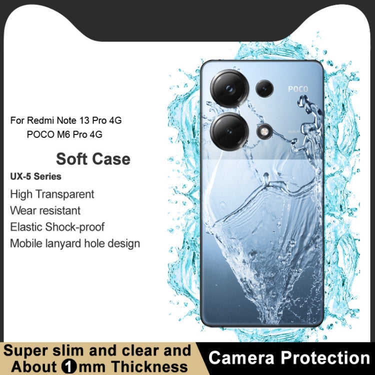 For Xiaomi Redmi Note 13 Pro 4G Global imak UX-5 Series Transparent Shockproof TPU Protective Case(Transparent) - Note 13 Pro Cases by imak | Online Shopping South Africa | PMC TechLife | Buy Now Pay Later Mobicred