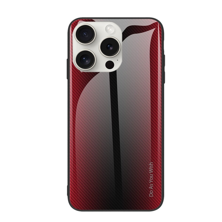 For iPhone 16 Pro Max Texture Gradient Glass TPU Phone Case(Red) - iPhone 16 Pro Max Cases by PMC TechLife | Online Shopping South Africa | PMC TechLife | Buy Now Pay Later Mobicred